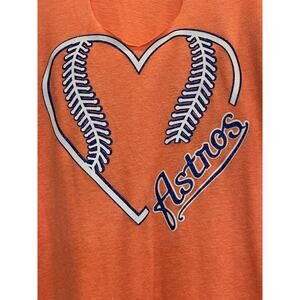 Bella + Canvas ladies heart Houston Astros v neck t-shirt L